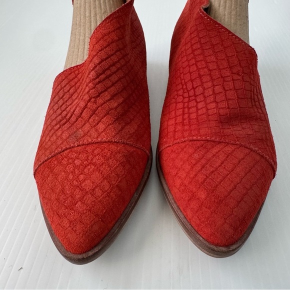 Free People D’orsay Royale flats size: 37 / 6.5-7 us red alligator embossed - Picture 6 of 14